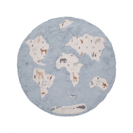 Tapis deco lavable en machine MONDE Tapis deco lavable en machine MONDE