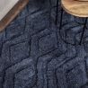 Tapis shaggy haut de gamme en polyester Cordoba bleu marine