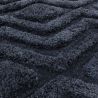 Tapis shaggy haut de gamme en polyester Cordoba bleu marine
