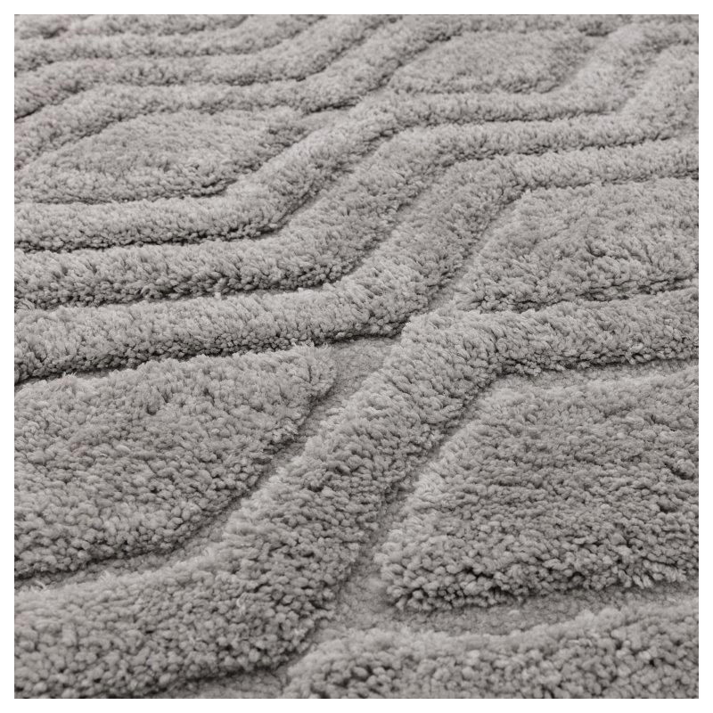 Tapis shaggy haut de gamme en polyester Cordoba gris argent