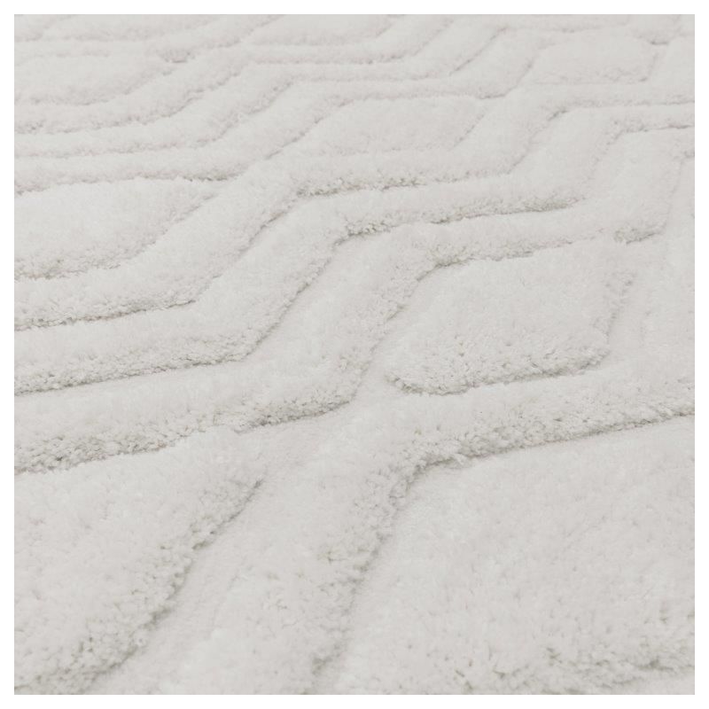 Tapis shaggy haut de gamme en polyester Cordoba blanc cassé