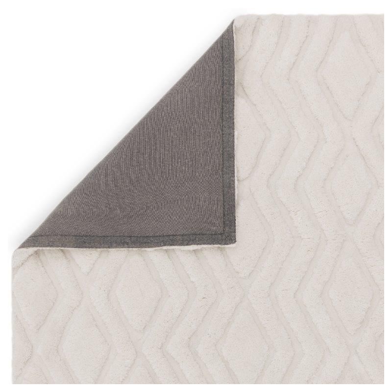 Tapis shaggy haut de gamme en polyester Cordoba blanc cassé