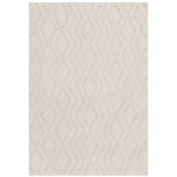 Tapis shaggy haut de gamme en polyester Cordoba blanc cassé