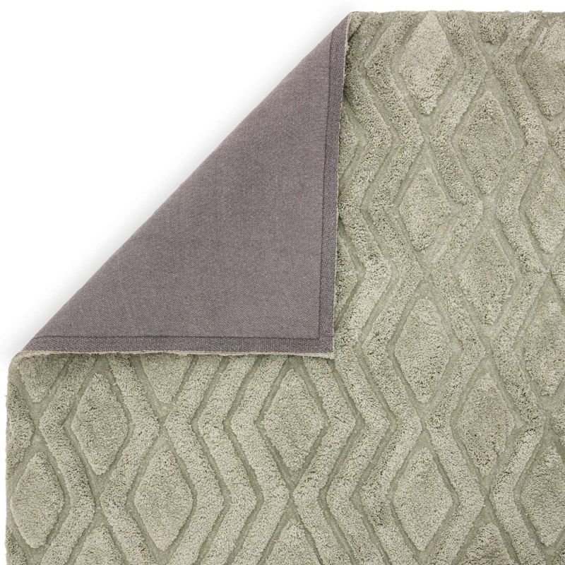 Tapis shaggy haut de gamme en polyester Cordoba vert sauge
