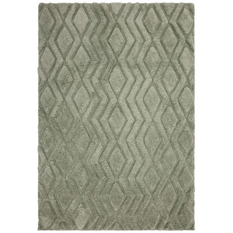 Tapis shaggy haut de gamme en polyester Cordoba vert sauge - JOSEPH LEBON