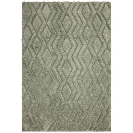 Tapis shaggy haut de gamme en polyester Cordoba vert sauge