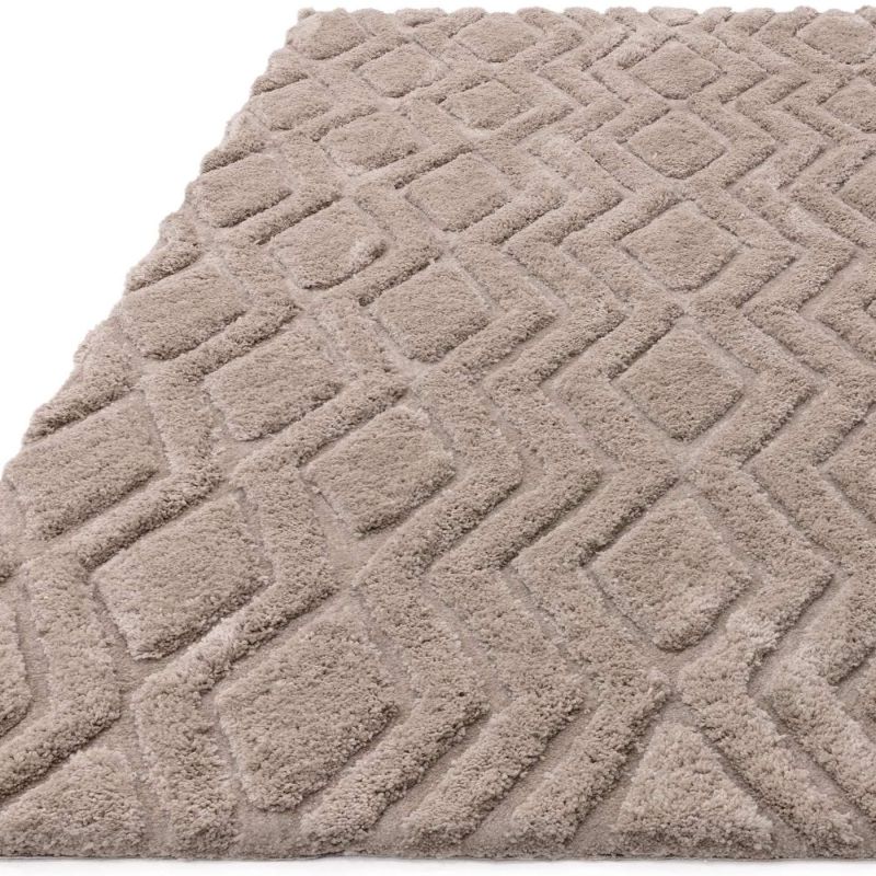 Tapis shaggy haut de gamme en polyester Cordoba greige
