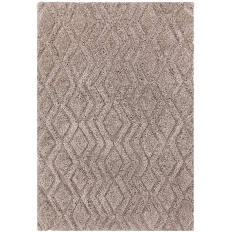 Tapis shaggy haut de gamme en polyester Cordoba greige - JOSEPH LEBON