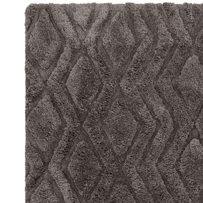 Tapis shaggy haut de gamme en polyester Cordoba gris anthracite