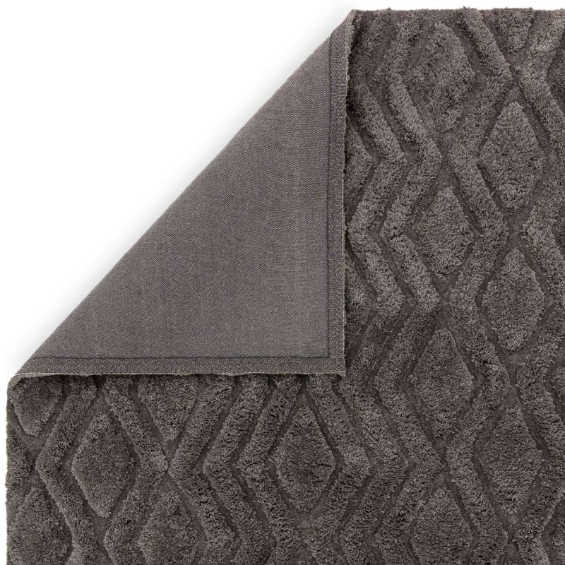 Tapis shaggy haut de gamme en polyester Cordoba gris anthracite