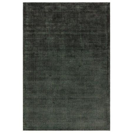 Tapis de salon tissé main en viscose Salta vert foncé