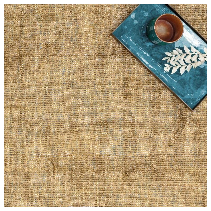 Tapis moderne uni tissé main en viscose Salta caramel