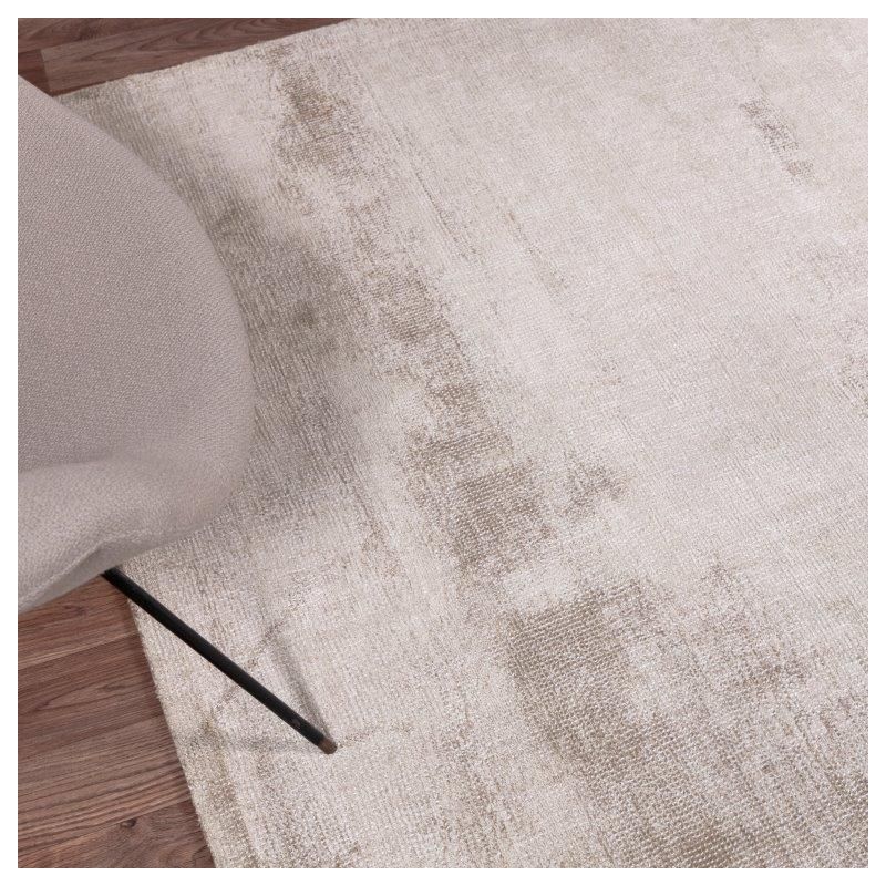 Tapis de salon tissé main en viscose Salta sable