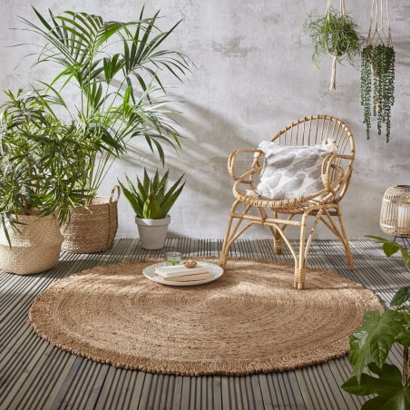 Tapis rond naturel en jute Eta avec fauteuil Tapis rond naturel en jute Eta avec fauteuil