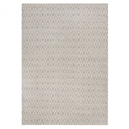 Tapis en laine naturelle tissé main Dream gris et ivoire