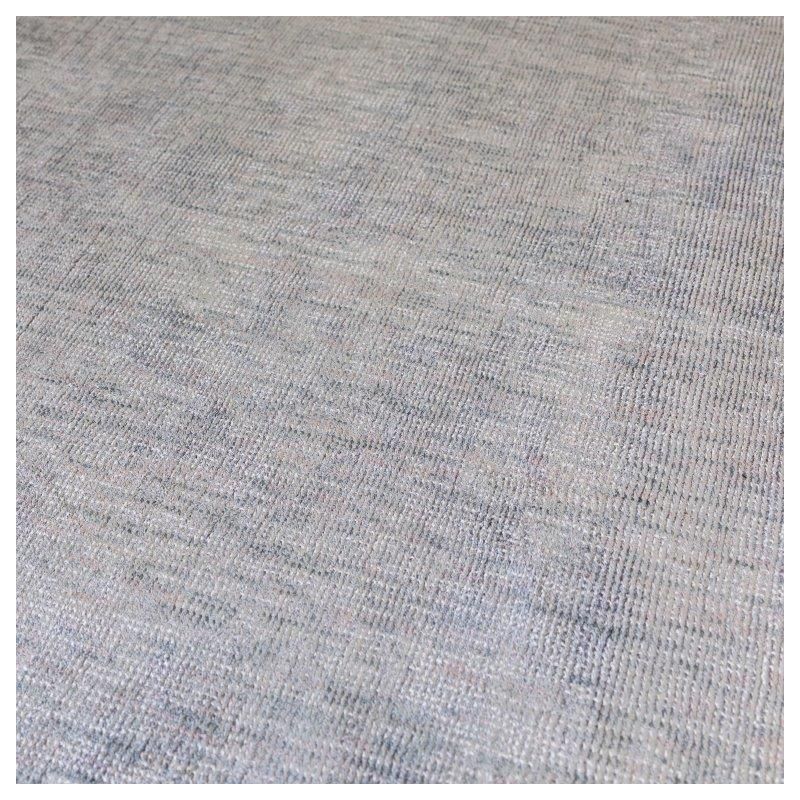 Tapis moderne uni tissé main en viscose Salta gris argent