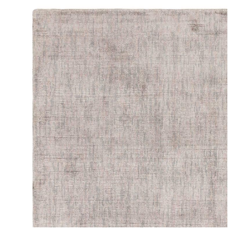 Tapis moderne uni tissé main en viscose Salta gris argent