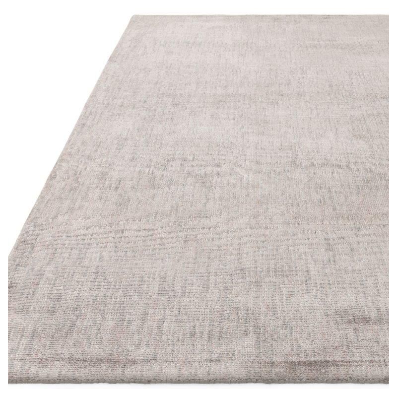 Tapis moderne uni tissé main en viscose Salta gris argent
