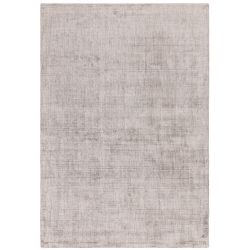 Tapis moderne uni tissé main en viscose Salta gris argent
