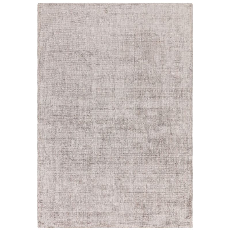 Tapis moderne uni tissé main en viscose Salta gris argent