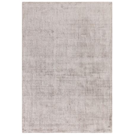 Tapis moderne uni tissé main en viscose Salta gris argent