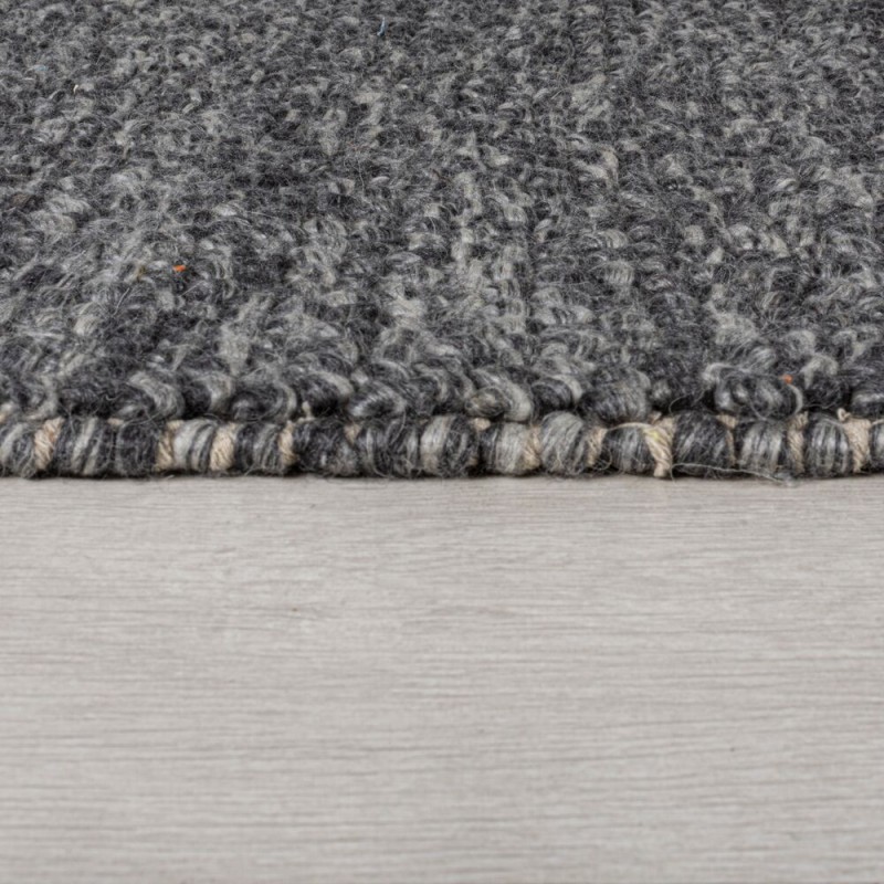 Tapis DESIGN Minerals en laine effet bulles Gris anthracite coté