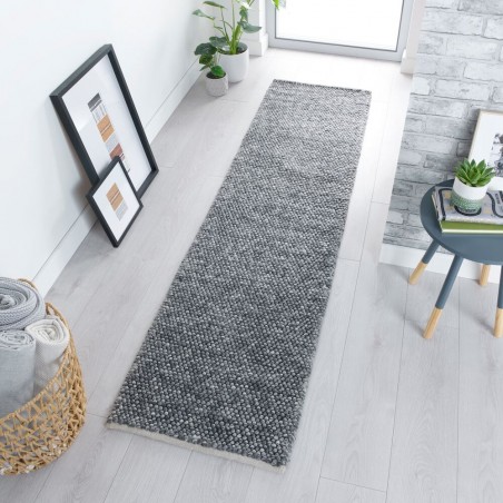 Tapis DESIGN Minerals en laine effet bulles Gris anthracite couloir Tapis DESIGN Minerals en laine effet bulles Gris anthracite couloir