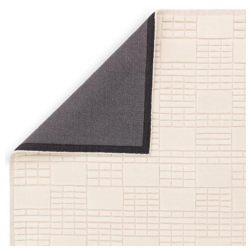 Tapis de salon moderne en laine de Nouvelle-Zélande Ushuaïa crème et beige