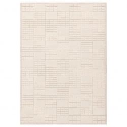 Tapis de salon moderne en laine de Nouvelle-Zélande Ushuaïa crème et beige