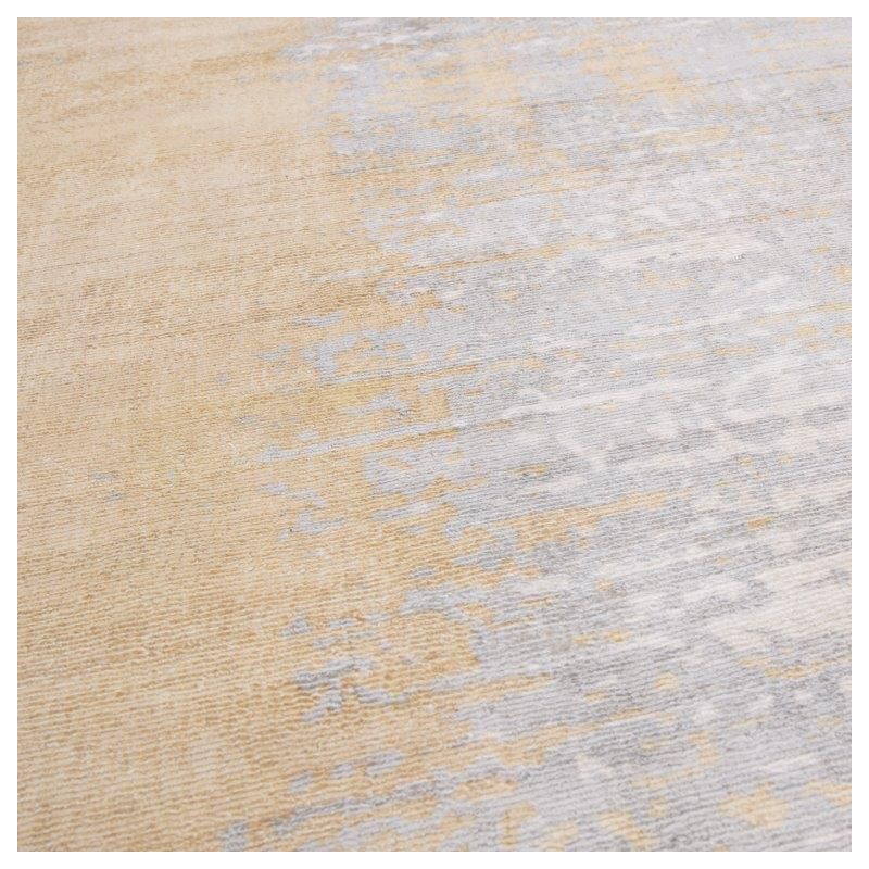 Tapis moderne en viscose tissé main nuances de jaune Rosario