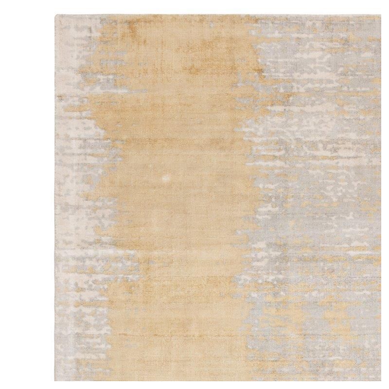 Tapis moderne en viscose tissé main nuances de jaune Rosario