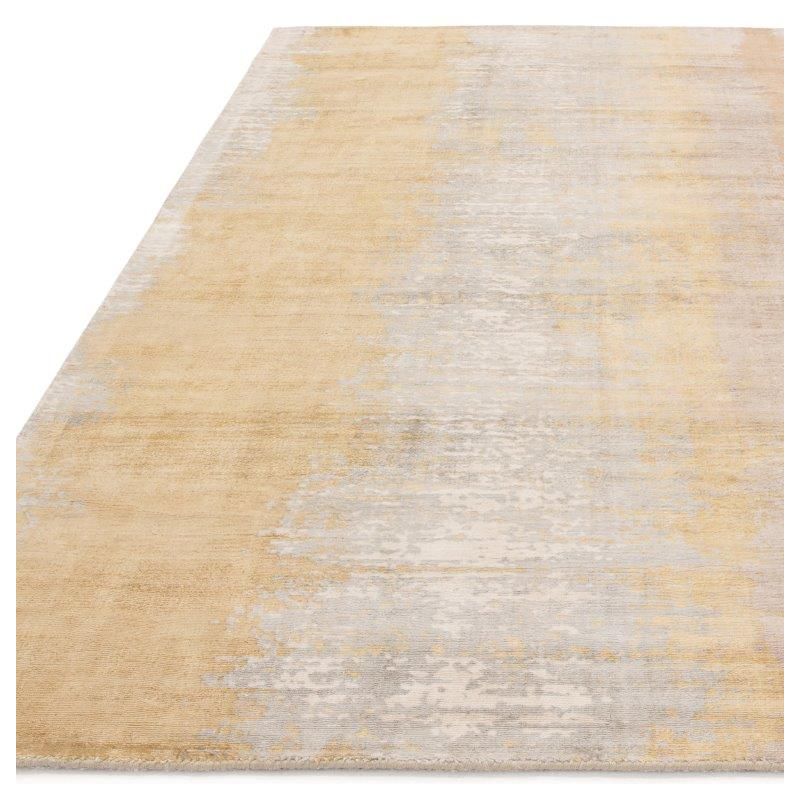 Tapis moderne en viscose tissé main nuances de jaune Rosario