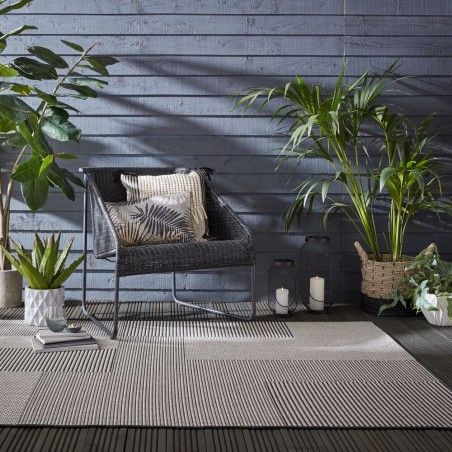 Tapis exterieur SORRENTO Noir gris blanc salon Tapis exterieur SORRENTO Noir gris blanc salon