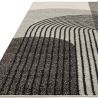 Tapis moderne art deco en polypropylène Corrientes gris, noir et blanc