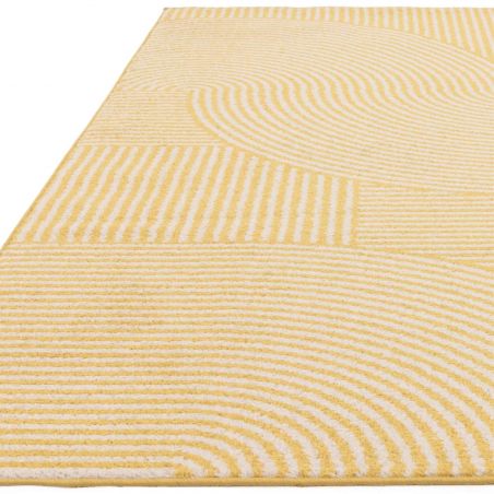 Tapis de salon art deco en polypropylène Parana jaune et écru Tapis de salon art deco en polypropylène Parana jaune et écru