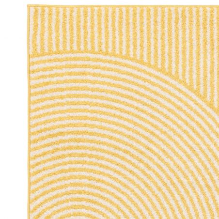 Tapis de salon art deco en polypropylène Parana jaune et écru Tapis de salon art deco en polypropylène Parana jaune et écru