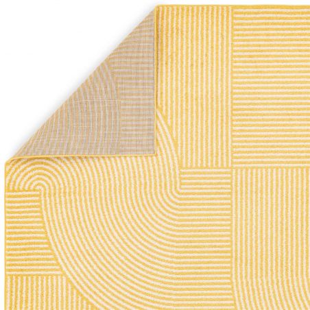 Tapis de salon art deco en polypropylène Parana jaune et écru Tapis de salon art deco en polypropylène Parana jaune et écru