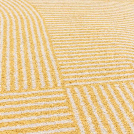 Tapis de salon art deco en polypropylène Parana jaune et écru Tapis de salon art deco en polypropylène Parana jaune et écru