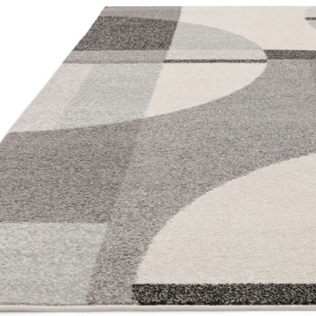Tapis de salon art deco en polypropylène Posadas gris, noir et blanc Tapis de salon art deco en polypropylène Posadas gris, noir et blanc