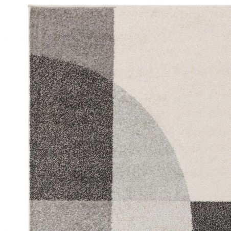 Tapis de salon art deco en polypropylène Posadas gris, noir et blanc Tapis de salon art deco en polypropylène Posadas gris, noir et blanc