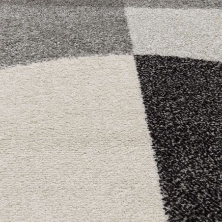 Tapis de salon art deco en polypropylène Posadas gris, noir et blanc Tapis de salon art deco en polypropylène Posadas gris, noir et blanc