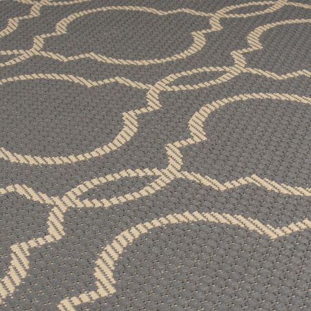 Tapis d'extérieur rond Milan gris et anthracite zoom Tapis d'extérieur rond Milan gris et anthracite zoom