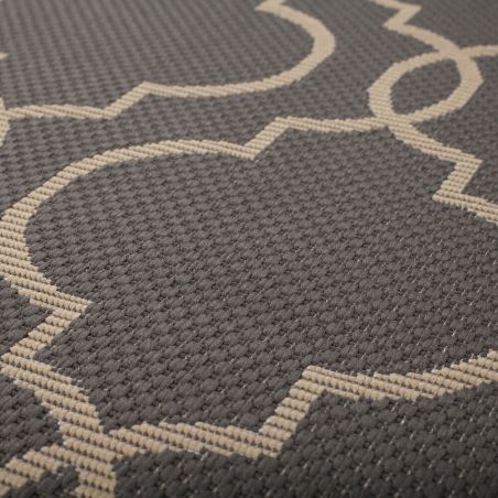 Tapis d'extérieur rond Milan gris et anthracite detail Tapis d'extérieur rond Milan gris et anthracite detail
