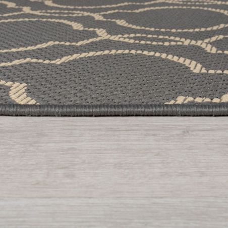 Tapis d'extérieur rond Milan gris et anthracite epaisseur Tapis d'extérieur rond Milan gris et anthracite epaisseur