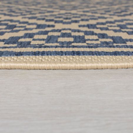 Tapis d'extérieur intérieur rectangulaire Moretti Bleu et Beige Tapis d'extérieur intérieur rectangulaire Moretti Bleu et Beige