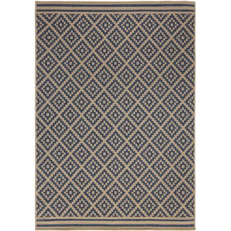 Tapis d'extérieur intérieur rectangulaire Moretti Bleu et Beige rectangle Tapis d'extérieur intérieur rectangulaire Moretti Bleu et Beige rectangle