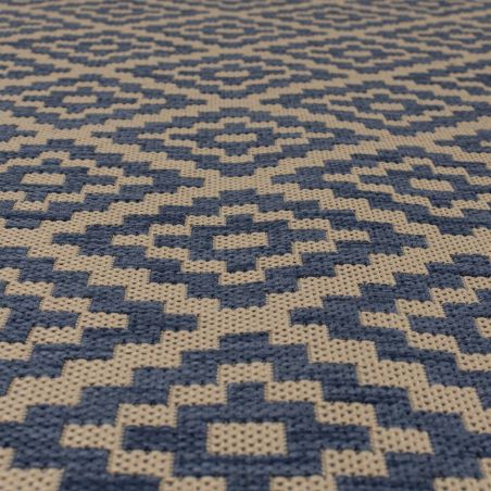 Tapis d'extérieur intérieur rectangulaire Moretti Bleu et Beige Tapis d'extérieur intérieur rectangulaire Moretti Bleu et Beige