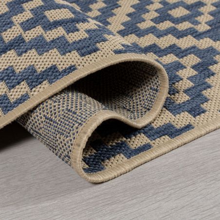 Tapis d'extérieur intérieur rectangulaire Moretti Bleu et Beige Tapis d'extérieur intérieur rectangulaire Moretti Bleu et Beige