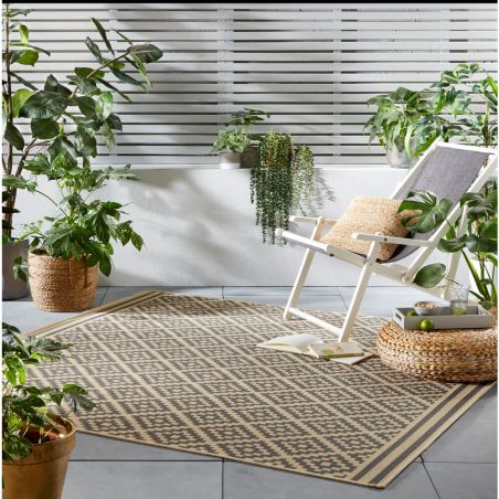 Tapis d'extérieur rectangulaire Moretti Beige et gris Tapis d'extérieur rectangulaire Moretti Beige et gris
