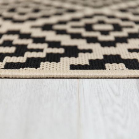 Tapis d'extérieur rond Moretti Noir et Beige epaisseur Tapis d'extérieur rond Moretti Noir et Beige epaisseur